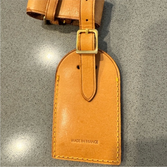Louis Vuitton Tan Leather Bag Tag - Picture 2 of 6